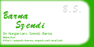 barna szendi business card